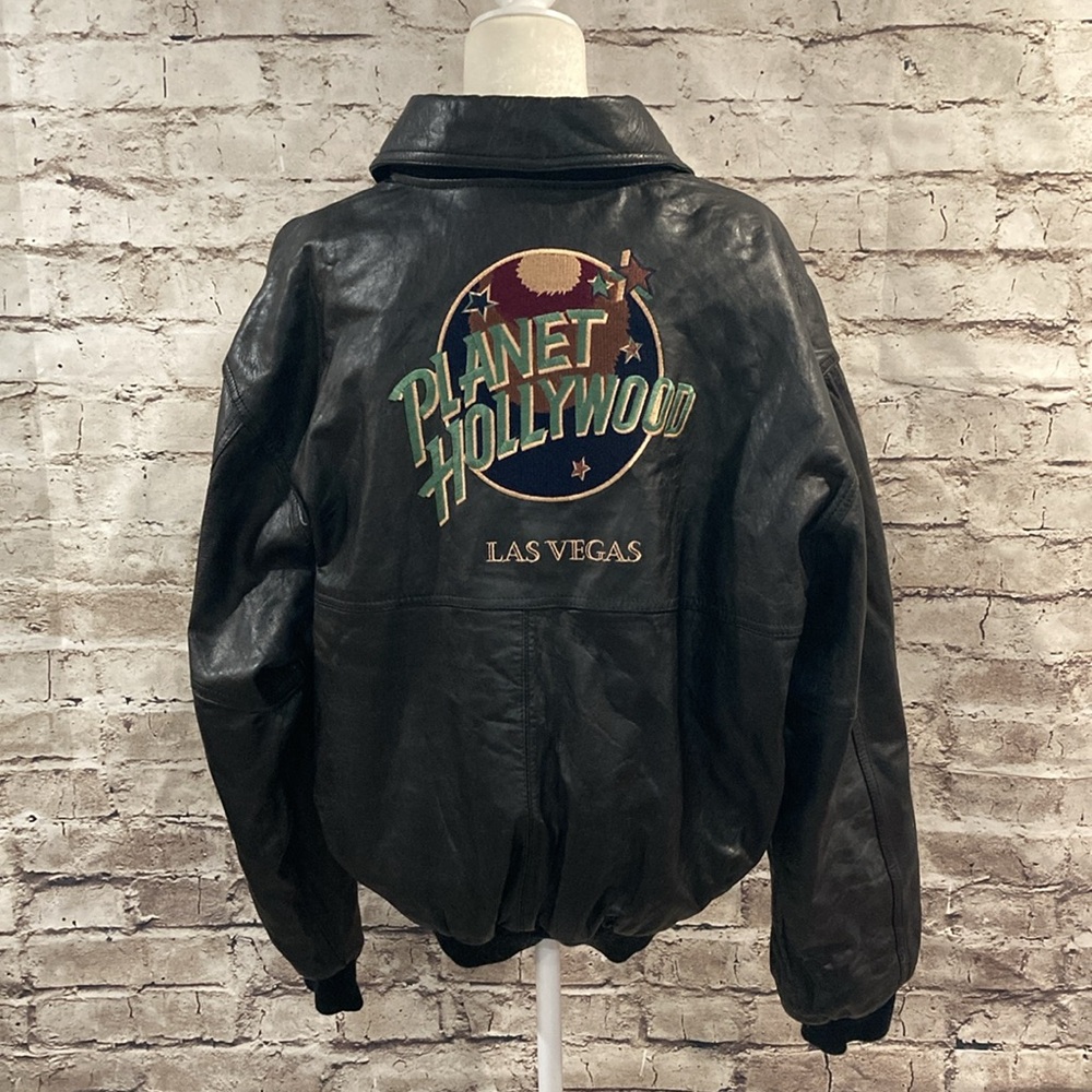 Vintage Planet Hollywood, Las Vegas, genuine leather reversible bomber jacket